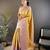 yellow silk blend blend zari woven saree with unstitched blouse piece.