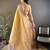yellow silk blend blend zari woven saree with unstitched blouse piece.