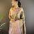 olive silk blend blend zari woven saree with unstitched blouse piece.