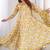 Yellow printed georgette anarkali kurti