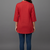 Red golden leaf embroidered short kurti