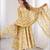 Yellow printed georgette anarkali kurti