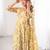 Yellow printed georgette anarkali kurti