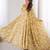 Yellow printed georgette anarkali kurti