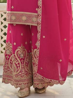Women Ethnic Motifs Embroidered Regular Kurta with Sharara & With Dupatta 4