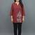 Maroon floral embroidered short kurti