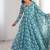 Sky blue printed georgette anarkali kurti