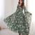 Green printed georgette anarkali kurti