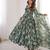 Green printed georgette anarkali kurti