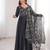 Black printed georgette anarkali kurti