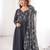 Black printed georgette anarkali kurti