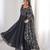 Black printed georgette anarkali kurti