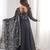 Black printed georgette anarkali kurti
