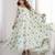 White printed georgette anarkali kurti
