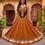 Orange Rayon Navratri Lehenga Choli | Garba & Dandiya Outfit with Orange Embroidery Sleeveless Sweetheart Neckline