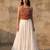 White Rayon Navratri Lehenga Choli | Garba & Dandiya Outfit with Multicolor Embroidery Sleeveless Square Neckline