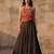 Black Rayon Navratri Lehenga Choli | Garba & Dandiya Outfit with Multicolor Embroidery Sleeveless Square Neckline