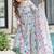 White printed georgette anarkali kurti
