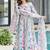 White printed georgette anarkali kurti