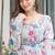 White printed georgette anarkali kurti