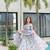 White printed georgette anarkali kurti