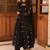 Black printed georgette anarkali kurti