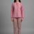 Pink floral embroidered shirt co-ord set