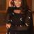 Black printed georgette anarkali kurti