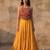 Yellow Rayon Navratri Lehenga Choli | Garba & Dandiya Outfit with Multicolor Embroidery Sleeveless Square Neckline