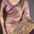 lilac kanjeevaram silk blend zari woven saree with unstitched blouse piece.