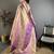 lilac kanjeevaram silk blend zari woven saree with unstitched blouse piece.