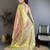 rani kanjeevaram silk blend zari woven saree with unstitched blouse piece.