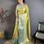 yellow kanjeevaram silk blend zari woven saree with unstitched blouse piece.