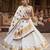 White Rayon Navratri Lehenga Choli | Garba & Dandiya Outfit with White Embroidery Sleeveless Sweetheart Neckline