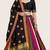 Multicolor Rayon Navratri Lehenga Choli | Garba & Dandiya Outfit with Black Half-Sleeve Round Neckline