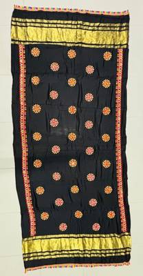 Multicolor Rayon Navratri Lehenga Choli | Garba & Dandiya Outfit with Black Half-Sleeve Round Neckline 4