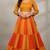 Mustard Rayon Navratri Lehenga Choli | Garba & Dandiya Outfit with Mustard Half-Sleeve Round Neckline