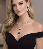 Amethyst Purple Teardrop Bridal Jewelry Set: Silver Necklace and Earrings