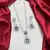 Amethyst Purple Teardrop Bridal Jewelry Set: Silver Necklace and Earrings