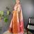 peach tissue silk blend kanjeevaram zari woven saree with unstitched blouse piece.