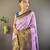 lavender tissue silk blend kanjeevaram zari woven saree with unstitched blouse piece.