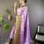 lavender tissue silk blend kanjeevaram zari woven saree with unstitched blouse piece.