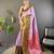 lavender tissue silk blend kanjeevaram zari woven saree with unstitched blouse piece.