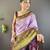 lavender tissue silk blend kanjeevaram zari woven saree with unstitched blouse piece.