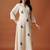 Women Embroidered A-Line Thread Work Pure Cotton Kurta with Palazzos