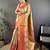 gold tissue silk blend kanjeevaram zari woven saree with unstitched blouse piece.
