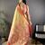 gold tissue silk blend kanjeevaram zari woven saree with unstitched blouse piece.