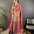 pink tissue silk blend kanjeevaram zari woven saree with unstitched blouse piece.