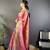 pink tissue silk blend kanjeevaram zari woven saree with unstitched blouse piece.