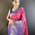 rani kanjeevaram silk blend zari woven saree with unstitched blouse piece.